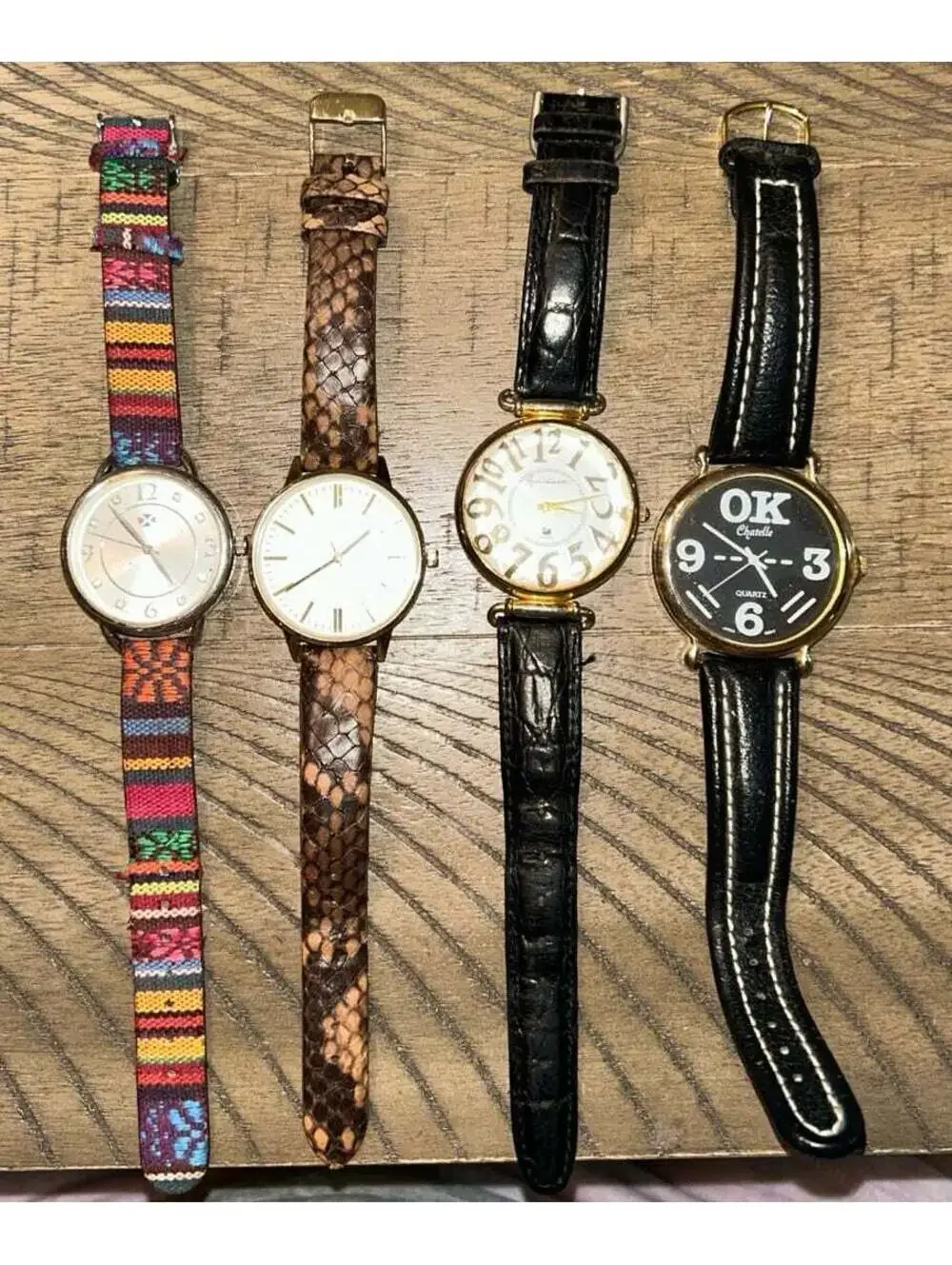 Lot of 4 Women’s Fashion Watches Mixed Styles – 1 Working / 3 Not Running